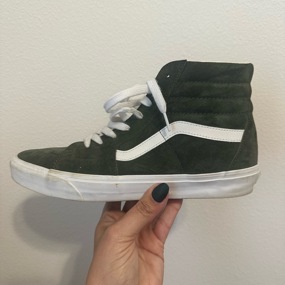 Vans Green and White Sk8-Hi Sneakers